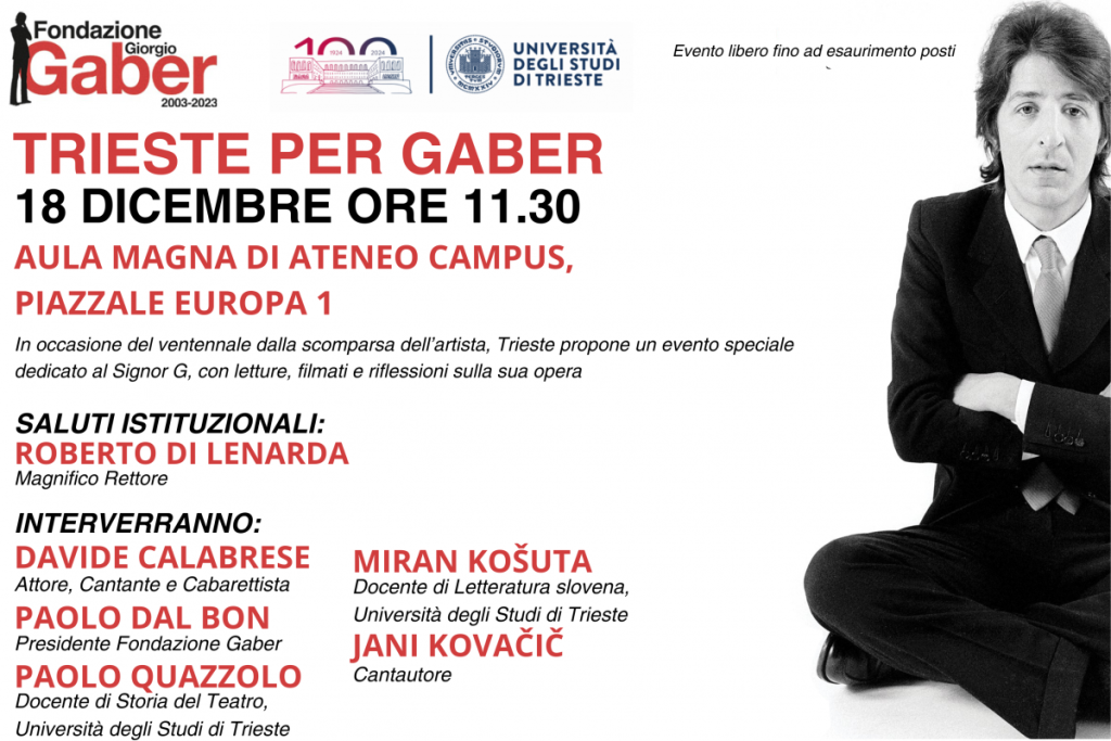 programma Trieste per Gaber