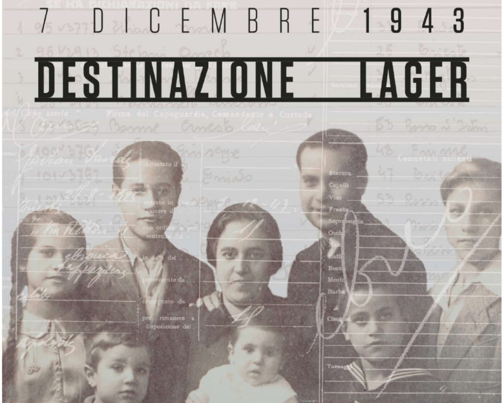 dettaglio locandina mostra "7 dicembre 1943: Destinazione Lager"