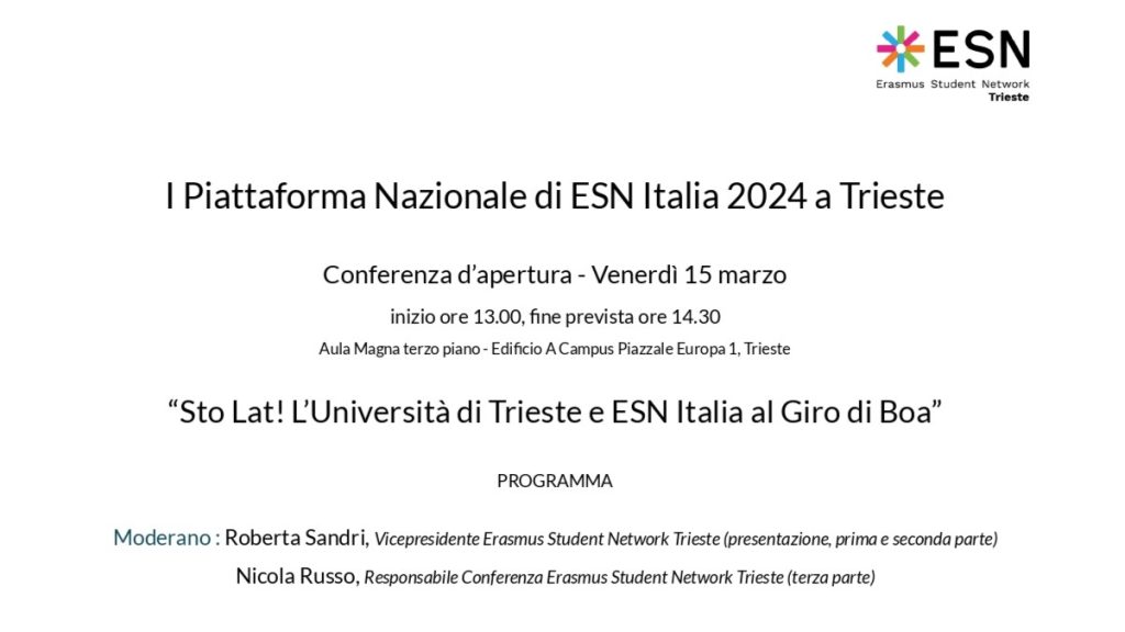 dettaglio locandina conferenza di apertura ESN